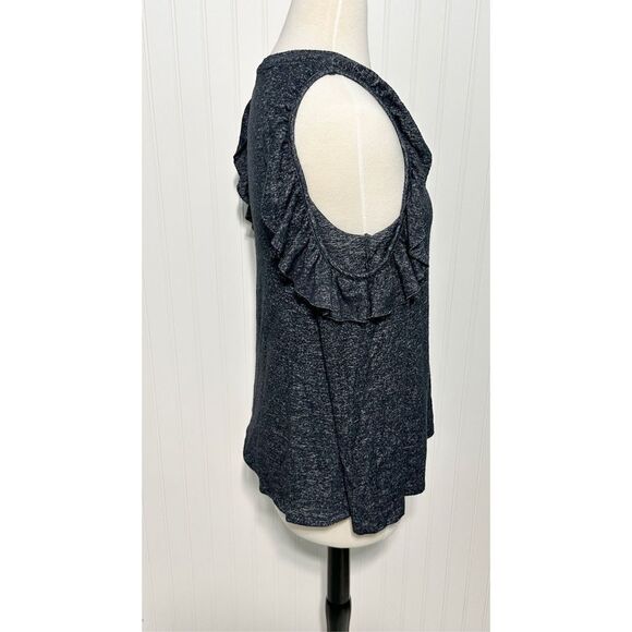 Jolt Women's Cold Shoulder Long Sleeve Ruffle Tops‎ Heather Grey Size Medium - Picture 3 of 10